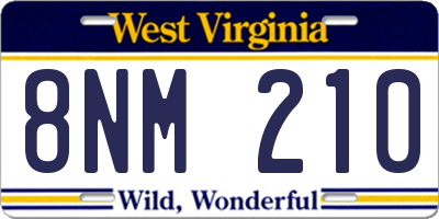 WV license plate 8NM210