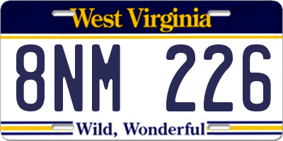 WV license plate 8NM226