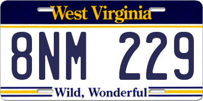 WV license plate 8NM229