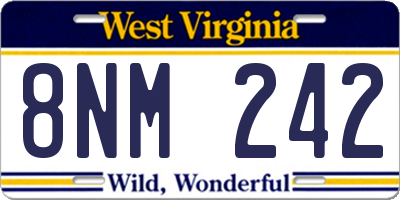 WV license plate 8NM242