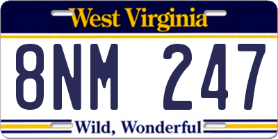 WV license plate 8NM247