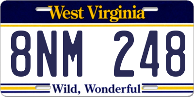 WV license plate 8NM248
