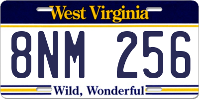 WV license plate 8NM256
