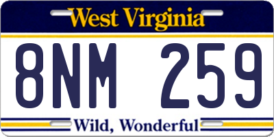 WV license plate 8NM259