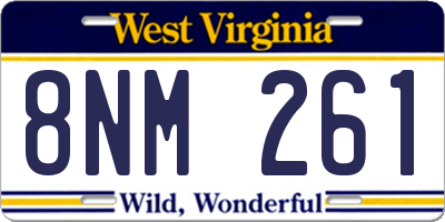 WV license plate 8NM261
