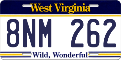 WV license plate 8NM262