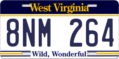 WV license plate 8NM264