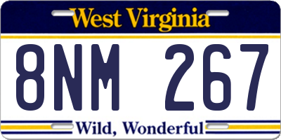 WV license plate 8NM267