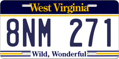WV license plate 8NM271