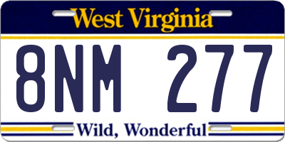 WV license plate 8NM277
