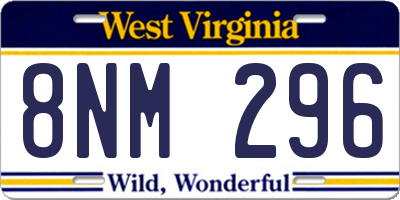 WV license plate 8NM296