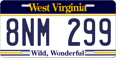 WV license plate 8NM299