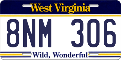 WV license plate 8NM306