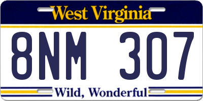 WV license plate 8NM307