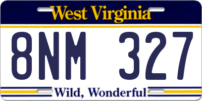 WV license plate 8NM327