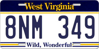 WV license plate 8NM349
