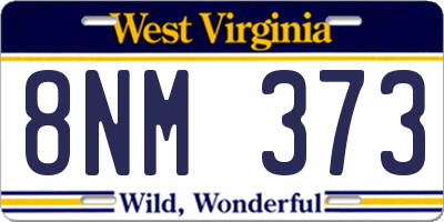 WV license plate 8NM373