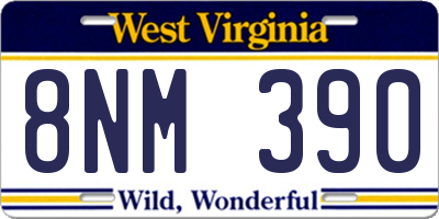 WV license plate 8NM390