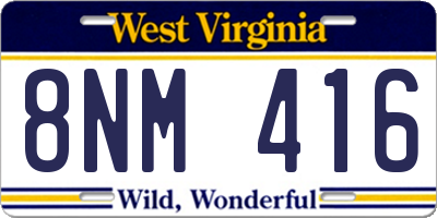 WV license plate 8NM416
