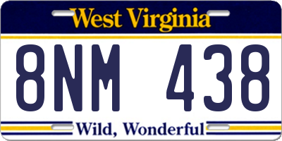 WV license plate 8NM438