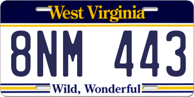 WV license plate 8NM443
