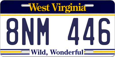 WV license plate 8NM446