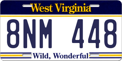 WV license plate 8NM448
