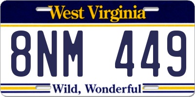 WV license plate 8NM449