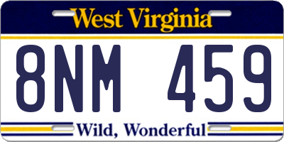 WV license plate 8NM459