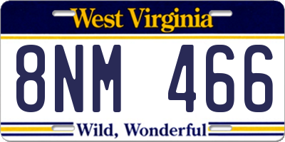 WV license plate 8NM466
