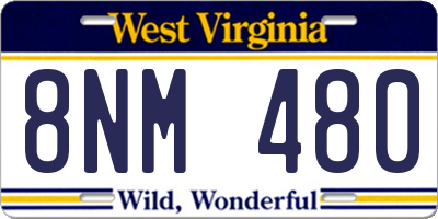 WV license plate 8NM480