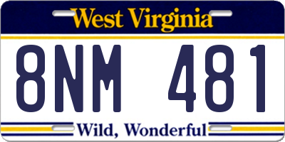 WV license plate 8NM481