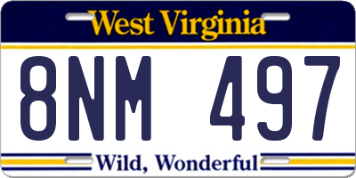 WV license plate 8NM497