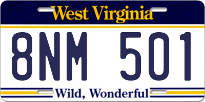 WV license plate 8NM501