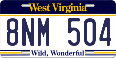 WV license plate 8NM504