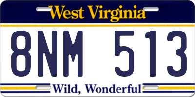 WV license plate 8NM513
