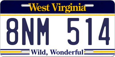 WV license plate 8NM514