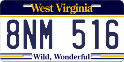 WV license plate 8NM516