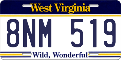 WV license plate 8NM519