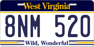WV license plate 8NM520