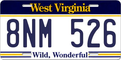 WV license plate 8NM526