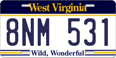 WV license plate 8NM531