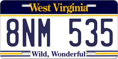 WV license plate 8NM535
