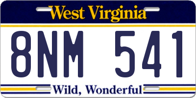 WV license plate 8NM541