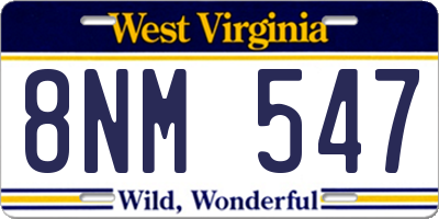 WV license plate 8NM547