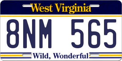 WV license plate 8NM565