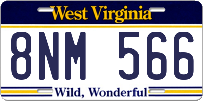 WV license plate 8NM566