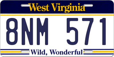 WV license plate 8NM571