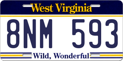 WV license plate 8NM593