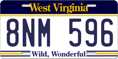 WV license plate 8NM596
